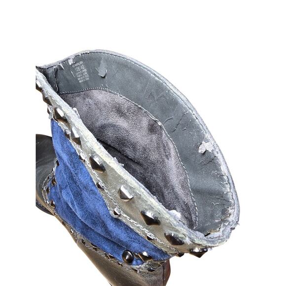 VINCE CAMUTO Madalissa Booties Gray Blue Studded Leather Ankle Boots 10 B - Picture 8 of 8